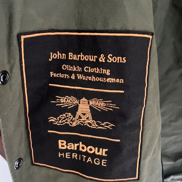 Barbour Jacket, Green Oilskin, Size XXL - Picture 6 of 8